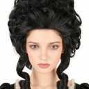 Colonial Wigs for Women Black Victorian Court Vintage Wig Baroque Fluffy Beehive Wigs Halloween Costume Party Dress Wig