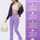 MAGCOMSEN Womens High Waisted Flare Leggings Tummy Control Yoga Pants with Pockets Mini Flared Bootcut Workout Casual (Purple, M)