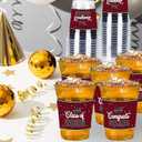 100 Pcs 12oz Graduation Cups Class of 2026 Disposable Graduation Plastic Cups, 2026 Grad Party Cups for Congrats Grad, Class of 2026 Celebration Party Supplies Tableware
