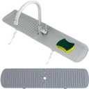 Big Size Kitchen Sink Splash Guard, 24in Faucet Mat Splash Catcher, Handle Drip Catcher Tray, Multipurpose for Kitchen Dish Drying Mats Sponge Holder (gray)