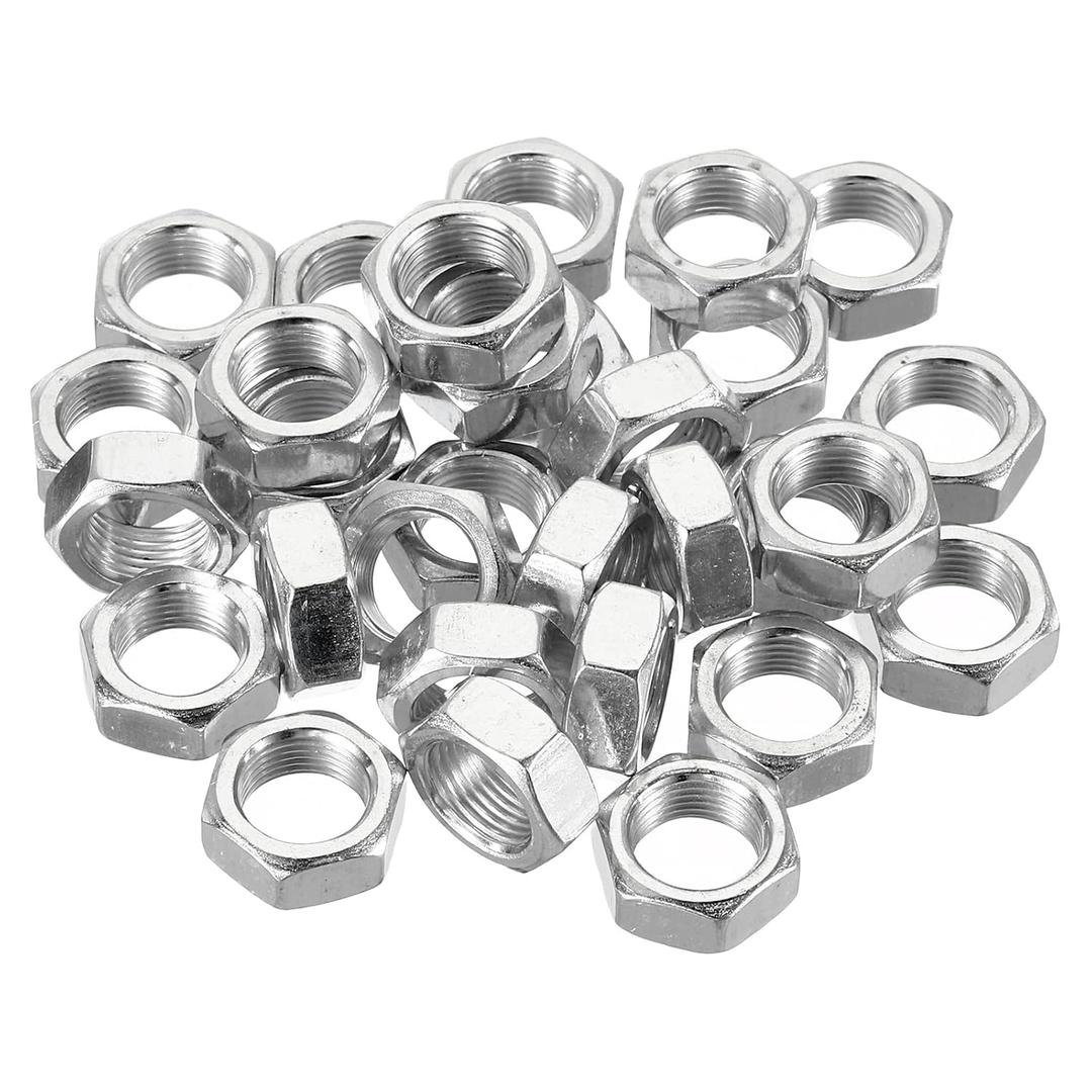 PATIKIL M12 x 1.0 Steel Hex Nuts, 30 Pack Metric Thread Zinc Plated Finished Hardware Nuts Screw Bolt Fasteners 7mm Height