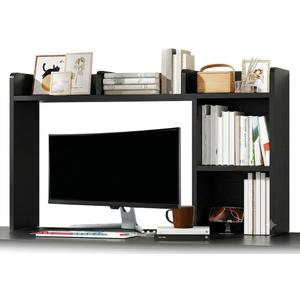 AQQHSAIN Desk Storage Hutch Wood Desktop Book Shelf with 5 Shelves Countertop Desk Hutch for Computer Multipurpose Desk Display Rack Desk Shelf Storage Organizer for Office Dorm Office Home