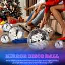 17 Pcs Disco Ball Decor: Mini Large Assorted Size Hanging Mirror Disco Ball Sets - Silver Party Ornaments for Stage Club Prom Props 70s Weddings Dance Music Birthday(12, 8, 6, 4, 3.2 Inch)