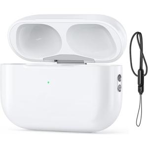 Wireless Charging Case for AirPods Pro 2nd & 1st, USB-C Port, Charger Case Replacement with Bluetooth Pairing Sync Button, Earphones Not Included (with Black Lanyard)