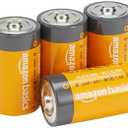 Amazon Basics 4-Pack D Cell Alkaline Everyday Batteries, 1.5 Volt, 5-Year Shelf Life