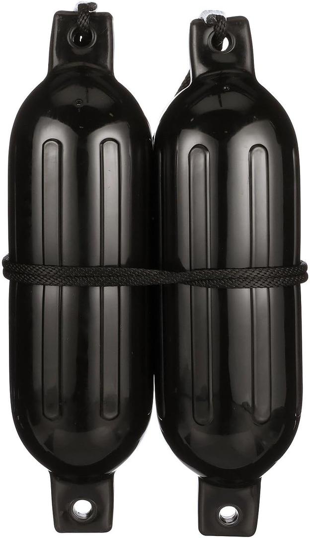 Seachoice Twin Eye Ribbed Boat Fender Kit - Includes a Pair of MFP Fender Lines, Multiple Sizes/Colors