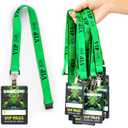 25 Sets Video Game Vip Badge Lanyards PVC Pass Holder Video Game Party Favors Tickets Invitation for Gamer Birthday School Activities Supplies 3.94 x 2.75inch Green