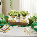 Mkono Mason Jar Lights Centerpiece Table Decorations for Dining Room Farmhouse Coffee Table Decor, Wood Tray with 3 Jars Flowers for St. Patrick's Day, Easter, Spring Home DecorAmazon's Choice