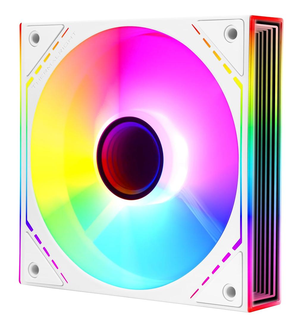 Thermalright TL-M12W-S 120mm ARGB CPU Fan, with 1500RPM Speed, White Computer Case Fan, Quiet 4pin PWM PC Fan, for S-FDB Bearing CPU Cooler Fan,ARGB Light Effect with Infinite Mirrors on Both Sides