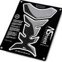 Motorcycle Tank Pad Gas Tank Protector, 3D Motorcycle Tank Sticker Protector Decal Gas Oil Fuel Tank Pad Protector for Suzuki Kawasaki Honda Yamaha Ducati BMW - Jet Black Metallic