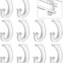 moonoom 10Pcs Hanging Closet Rod Support,3/4 Closet Shelf Rod Holder,Sturdy J-Shaped Closet Brackets for Hanging Clothes,Cabinets Storage and Curtain
