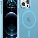 Magnetic for iPhone 12 Pro Max Case, [Compatible with MagSafe] [Military Grade Drop Protection] Translucent Matte Shockproof Anti-Scratch Phone Cover, Light Blue