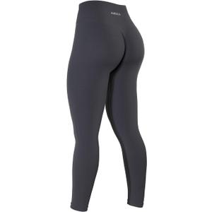 AUROLA Power Workout Leggings for Women Tummy Control Squat Proof Ribbed Thick Seamless Scrunch Active Pants, M