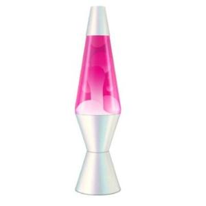 14.5" Opalescent Pink and White Lava Lamp