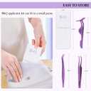 Eyelash Applicator Tool 3 PCS Lash Applicator Tool Kit Lash Tweezers for Eyelash Extensions Application Tool and Removal Purple,3 PCS