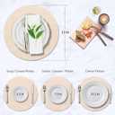 ADRIMER Placemats, Heat Resistant Round Placemats Set of 12 Washable, Waterproof Table Mats, Wipeable Faux Leather Place Mats for Kitchen, Dining Room, Beige