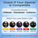 2 Garage Door Opener Remote Compatible with LiftMaster Chamberlain Craftsman Yellow Purple Red Orange Green Learn Button, replacement for 893Max 893LM 891LM 373LM, Anti-Accidental Press With Keychain.