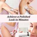 Cayzor Bikini Trimmer and Shaver Kit for Women - 2-in-1 Wet/Dry Electric Body Hair Trimmer Facial Hair Removal Cordless Waterproof Bikini Shaver Razor for Face Lip Chin Pubic Underarm Legs (White)