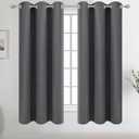 Diraysid Grey Grommet Blackout Curtains for Bedroom Thermal Insulated Room Darkening Curtains Drapes, 38 x 54 inch, 2 Panels