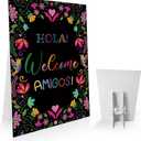 Fiesta Party Welcome Sign, Black Fiesta Decor Mexico Table Sign, Taco Party Decorations, Mexican Baby Shower Sign, Mexican Birthday Party Sign, Cinco De Mayo Party Decorations-MAYLP02
