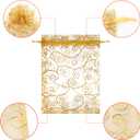 Staruby Organza Gift Bags 100Pcs Gold Sheer Organza Bag 5x7 Inch Mesh Favor Bags Drawstring Jewelry Rattan Printed Gift Pouches for Wedding Party Favors Couple Shower Christmas Gifts Candy Bags