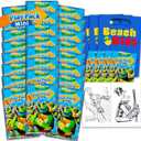 Beach Kids Teenage Mutant Ninja Turtles Party Favors Set - Bundle with 24 Mini TMNT Play Packs with Coloring Pages, Stickers and More | Party Supplies