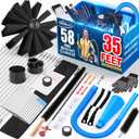Sealegend 58-Pieces 35-Feet Dryer Vent Cleaner Kit, Dryer Cleaning Tools, Include Omnidirectional Blue Dryer Lint Vacuum Attachment, Dryer Vent Brush, Universal Vacuum & Dryer Adapters