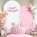 7.2FT 6FT Arch Backdrop Cover for Wedding, Set of 2 Stretchy Spandex Fitted Arch Stand Cover for Baby Shower, Birthday Party Decor, Chiara Backdrop Cover with Double-Sided Design(White, Pink)