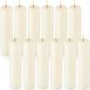 Lounsweer 12 Pack Ivory Pillar Candles Bulk Large Unscented Paraffin Wax Long Lasting Candles Clean Burning Supplies for Home Decor Wedding Party Dinner Bath Spa(2 x 8 Inch)