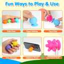 Sensory Fidget Toys Toddlers Adults: 8 Pack Basket Stocking Fillers Textured Suction Cup Bath Toys for Kid Autism ADHD Toy for Classroom Prizes Calm Down Corner Supplies Travel Toys