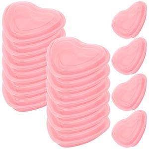 12 Pcs Pink Heart Shaped Food Storage Containers 34 Oz Plastic Seasoning Plates Dessert and Lunch Box Valentine's Day Heart Box with Clear Lid for Valentine Kitchen Restaurant Fruit Vegetable Food