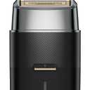 Andis 563616 Pro Foil Plus II Cordless Shaver, Gold Titanium Foils, Lithium Ion Battery, Includes USB-C Charging Stand, Black