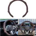 Car Steering Wheel Cover, 15 Inch Leather Non Slip Vehicle Steering Wheel Cover Protector, Comfortable Automotive Interior Protection Accessories, Universal for SUV Sedan Truck(Coffee)
