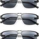 Blue Light Blocking Aviator Reading Glasses Men Cool Lightweight Metal Computer Readers Sunglasses Spring Hinge 3 Pack, 0.5 x