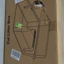 Stainless Steel Litter Box, Extra Large Litter Boxes for Big Cats, XLarge Metal Cat Litter Box with Lid, Anti-Urine Leakage XL Box with High Sides, Easy Clean, Non-Sticky, Scoop Included (Dark Grey)