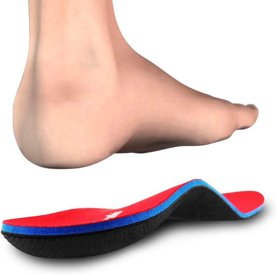 PCSsole Orthotic Arch Support Shoe Inserts Insoles for Flat Feet,Feet Pain,Plantar Fasciitis,Insoles for Men and Women Red (Mens 6-6 1/2 | Womens 8-8 1/2 (9.84 Inch))