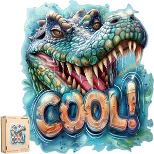 Reouinty Wooden Puzzles for Adults, Ugly Evil Puzzle, Crocodile Jigsaw Puzzles 200 Pieces, Animal Unique Shaped Wood Cut Puzzle Gifts for Family Games 9.7x11.2 in