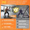 2PCS Ropeless Battle Ropes for Home Gym, Portable Cordless Workout Ropes with Gloves, Bag & Tutorial, Low-Impact HIIT Fitness Equipment for Full Body Cardio and Strength Training