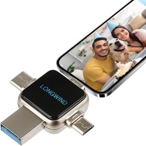 Photo Stick Flash Drive,LONGWIND 512GB USB 3.0 High Speed Thumb Drive,USB Memory Stick Portabl External Easy Backup Photo Storage for Phone/Android/PC/Laptop/Tablet (Silver)