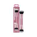Real Techniques Ultimate Multi Tasker Brush, Dual-Ended Makeup Brush for Foundation, Blush Bronzer & Powder, Precision Sculpting & Blending, UltraPlush Bristles, Cruelty-Free, 1 Count