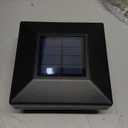 Dynaming 12 Pack Solar Post Lights, Outdoor Solar Powered Decorative Post Cap Light, Black Shell & Warm White LED Lighting for Fence Deck Patio, Only Fit 3.5"x3.5" Wooden Posts