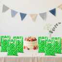 50pcs Pixel Gift Bags, Pixel Birthday Party Favors Bags with Handles Video Game Theme Birthday Party Favors Supplies for Candy Goodie Snack Treat Gift (Green)