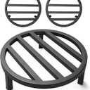 3 Pack 10.23 Inch Metal Plant Stands Outdoor,240 LBS Capacity,Single Plant Stand Indoor for 5-12 Inch Pots,Heavy Duty Flower Pot Stand Stool Riser,Black