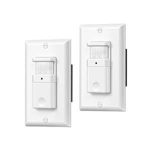 DEWENWILS Motion Sensor Light Switch, Single Pole, Motion Activated Wall Switch, Needs Neutral Wire, 5A for Hallway, Bathroom, Storage Room, 2 Pack, UL Listed, White