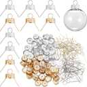 arricraft About 200 Pcs Christmas Round Ornament Cap, 0.73inch Aluminum Ornament Cap Replacement Hangers Caps for Glass Porcelain Ceramic Christmas DIY Decorations