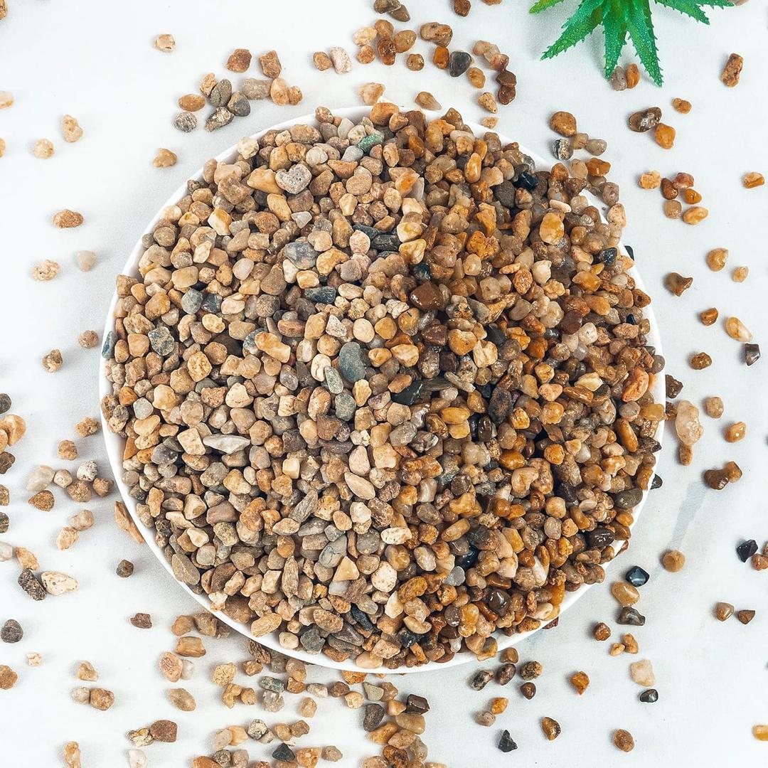 2 lbs Aquarium Gravel, 3-6mm Fish Tank Gravel, Succulent Cactus Pea Gravel for Indoor Plants, River Rocks for Gardening, Flower Pots, Vase Fillers, Garden Landscaping