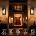 3 Lights Outdoor Wall Light Fixtures,Brass Black Modern Outdoor Wall Sconce Lights,Waterproof Exterior Lighting Fixtures Outside Lantern for Porch, House,Patio with E26 Base
