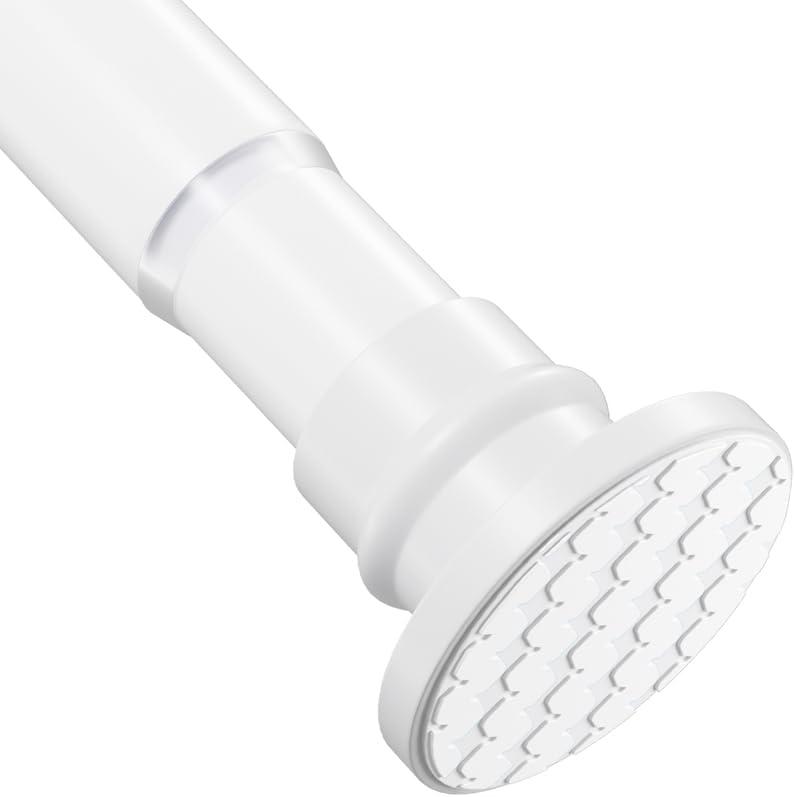 Small Shower Rod 18-32 Inches Short Adjustable Tension Shower Curtain Rod No Drilling White Spring Tension Rod Non-Slip,Stainless Steel