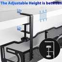 Under Desk Cable Management Box 25.3 Inch Clamp-Mounted Cable Organizer Tray, Large Cord Management Box for Office & Home, Wire Organizer Under Desk Storage, Black