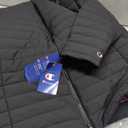 Champion Women's Lightweight Long Hooded Puffer, Black, Medium
